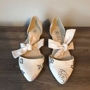 Anthropologie ivory flats